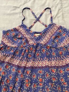 Mossimo Supply Co. Purple Floral Ruffle Camisole